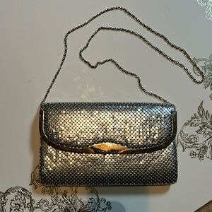 Vintage Bag by Marlo Silver Handbag Purse Evening Bag Metal Chain Strap